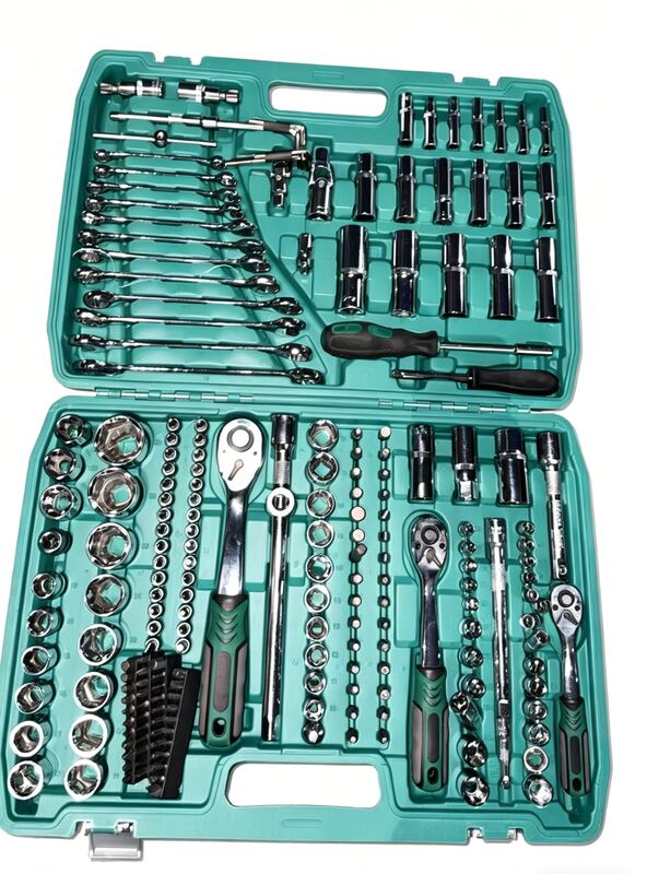 216PCS 산업용 소켓 랭치 세트, 크롬 바나디움 스틸, 72T 라체트 핸들, 멀티 드라이브 (1/4", 3/8", 1/2") 자동차 및 가정용 도구 키트